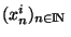 $(x_n^i)_{\scriptsize {n \in {\rm I\!N }}}$