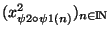 $(x_{\psi 2 \circ \psi 1(n)}^2)_{\scriptsize {n \in {\rm I\!N }}}$