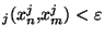 $_j(x_n^j,x_m^j)<\varepsilon$