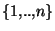$\lbrace 1,..,n \rbrace$