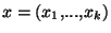 $x=(x_1,...,x_k)$