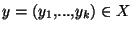 $y=(y_1,...,y_k)\in X$