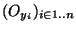 $(O_{y_i})_{\scriptsize {i \in 1..n}}$