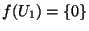 $f(U_1)=\lbrace 0 \rbrace$
