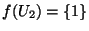 $f(U_2)=\lbrace 1 \rbrace$