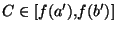 $C\in [f(a'),f(b')]$