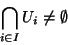 \begin{displaymath}\displaystyle{\bigcap_{i\in I} U_i \neq \emptyset}\end{displaymath}