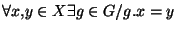 $\forall x,y\in X \exists g \in G / g.x=y$