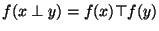 $f(x \perp y)=f(x)\top f(y)$