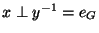 $x \perp y^{-1}=e_G$
