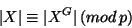 \begin{displaymath}\vert X\vert\equiv \vert X^G\vert\,(mod\,p)\end{displaymath}